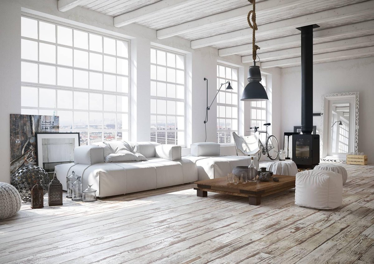 Industrial Stil gestrichener Holzboden Loft