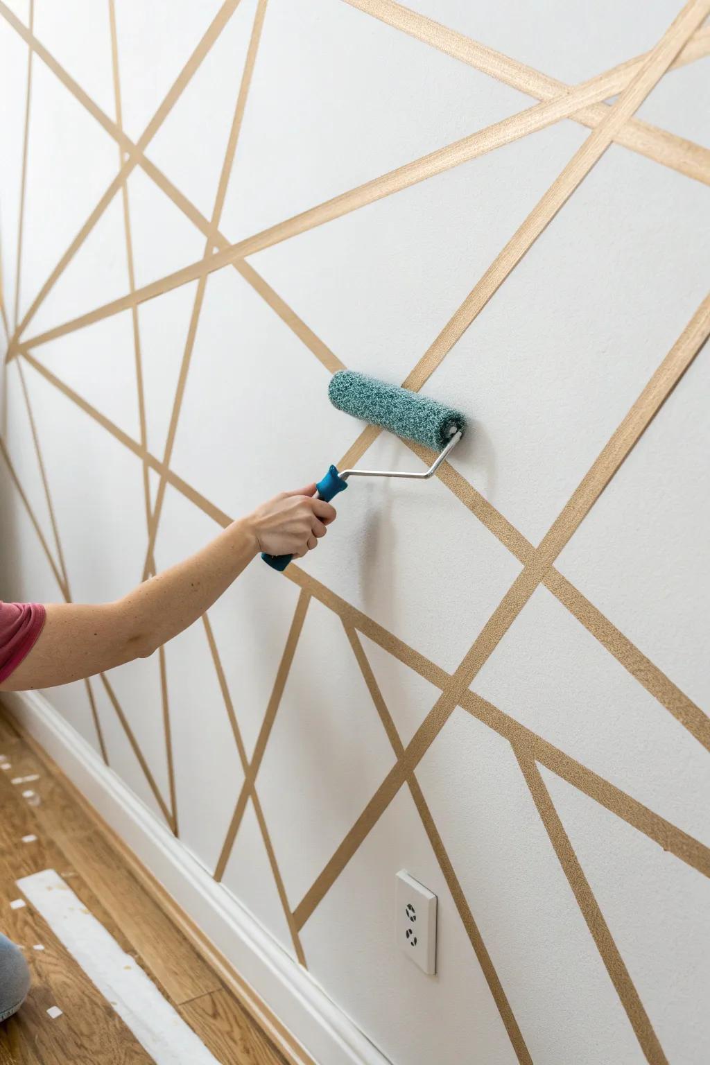 Abstrakte Linien auf Wand gestrichen