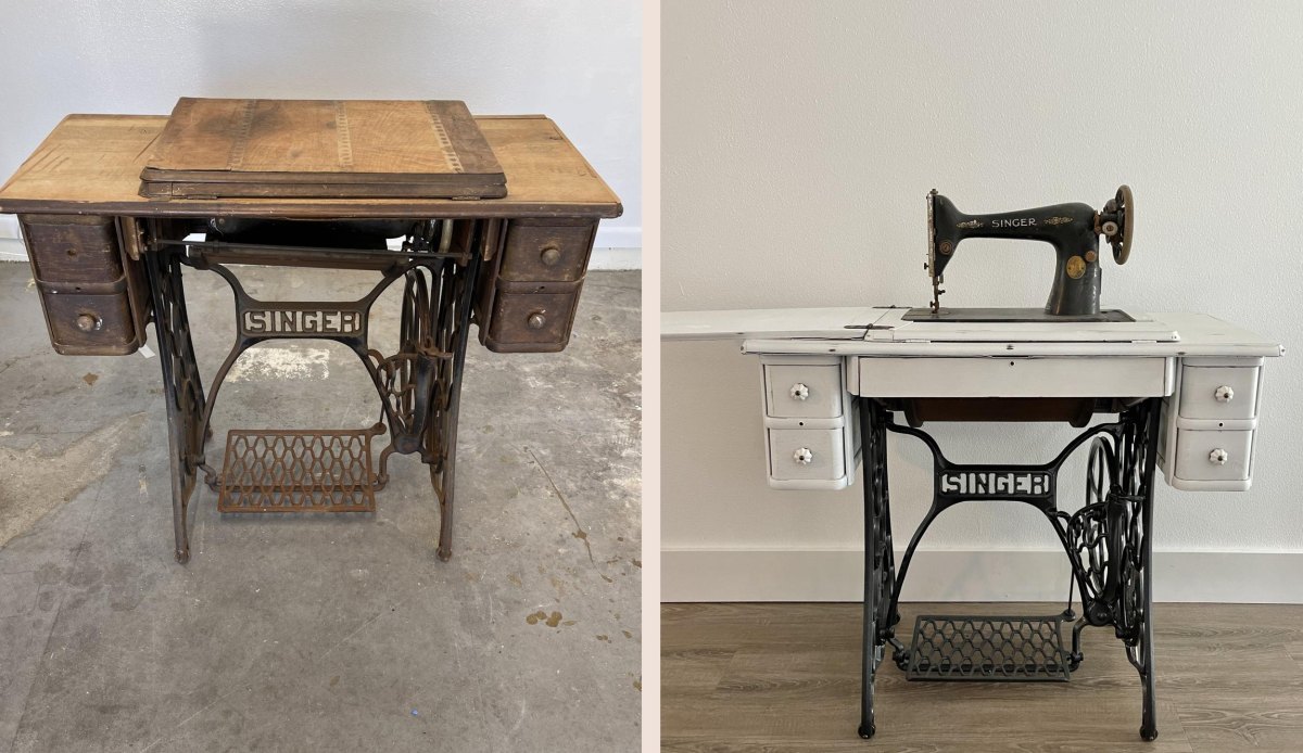 Nähmaschine Tisch Upcycling