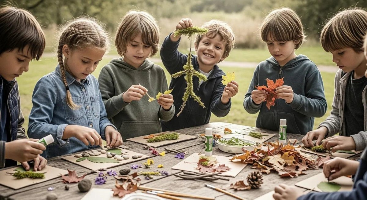 Kinder basteln mit Naturmaterialien