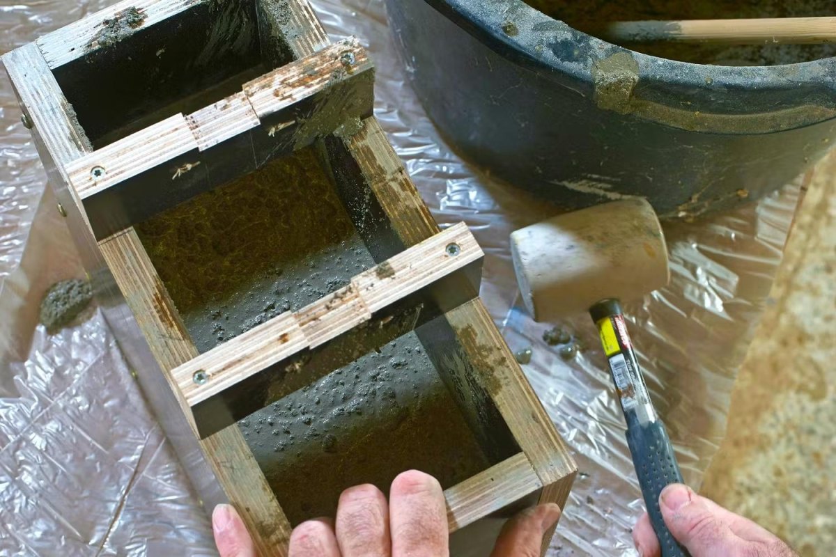 Holzform für Beton selber bauen