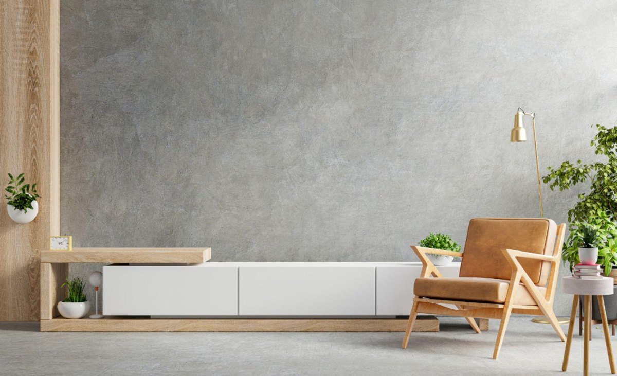 Moderne Wand in Betonoptik
