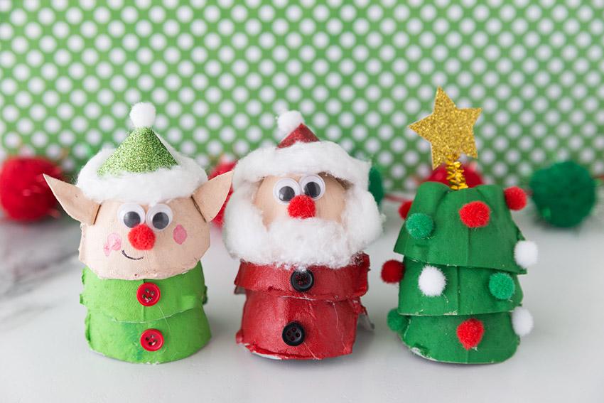 Eierkarton Weihnachtsdeko basteln