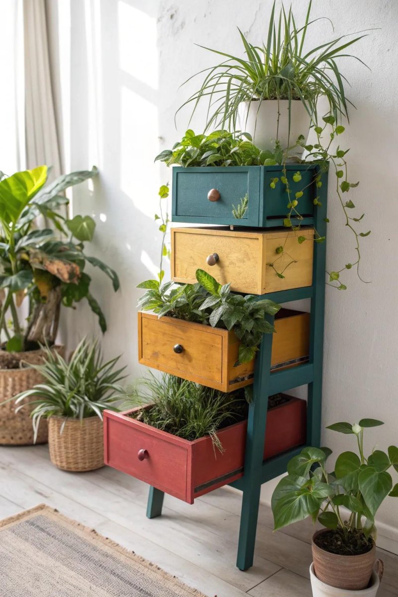 Pflanzenständer Schubladen DIY