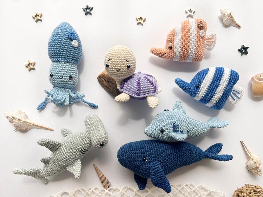Amigurumi Meeresbewohner gehäkelt