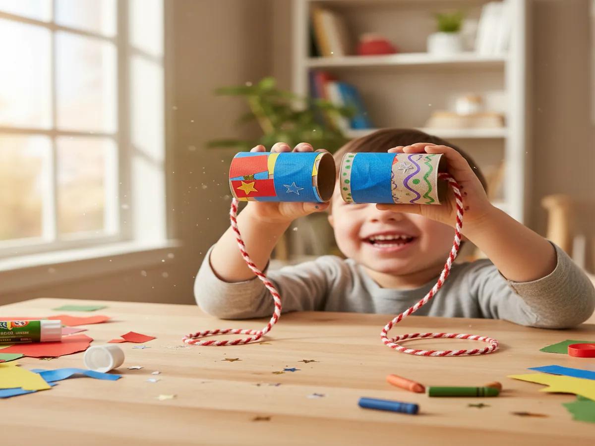 Fernglas aus Klopapierrollen Kinder