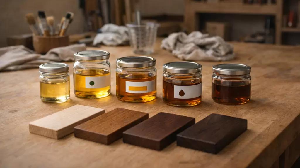 Verschiedene Holzöle im Vergleich