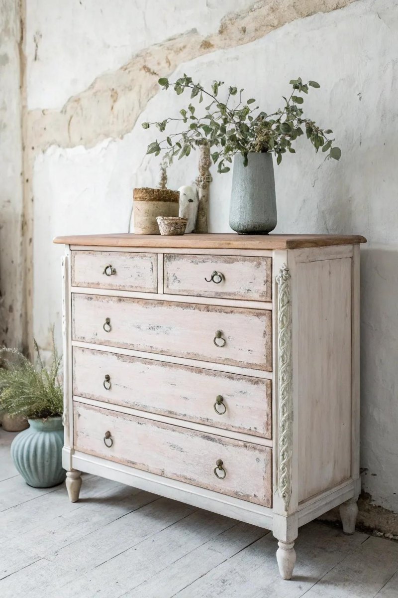 Shabby Chic kalkiges Möbel Finish