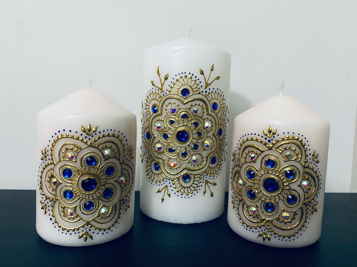 Mandala Muster auf Kerze