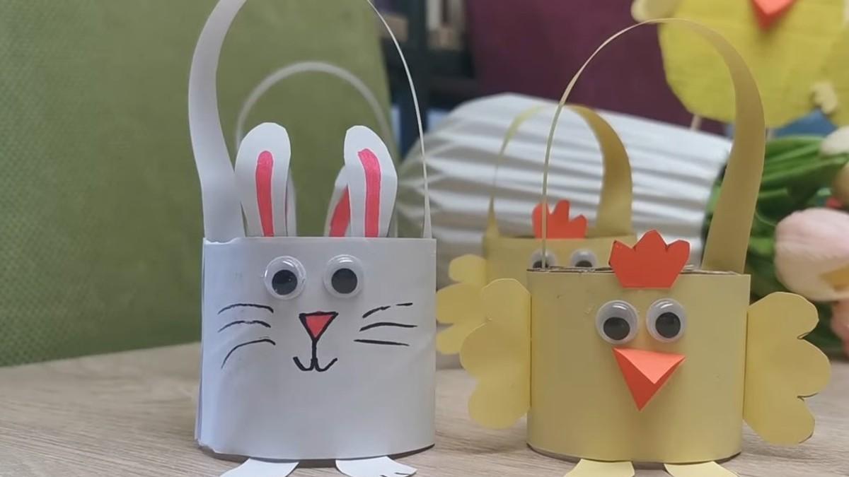 Kleine Osterkörbchen aus Rollen