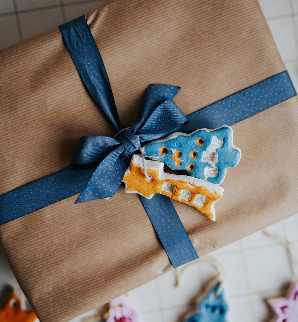 Salzteig Geschenkanhänger Verpackung