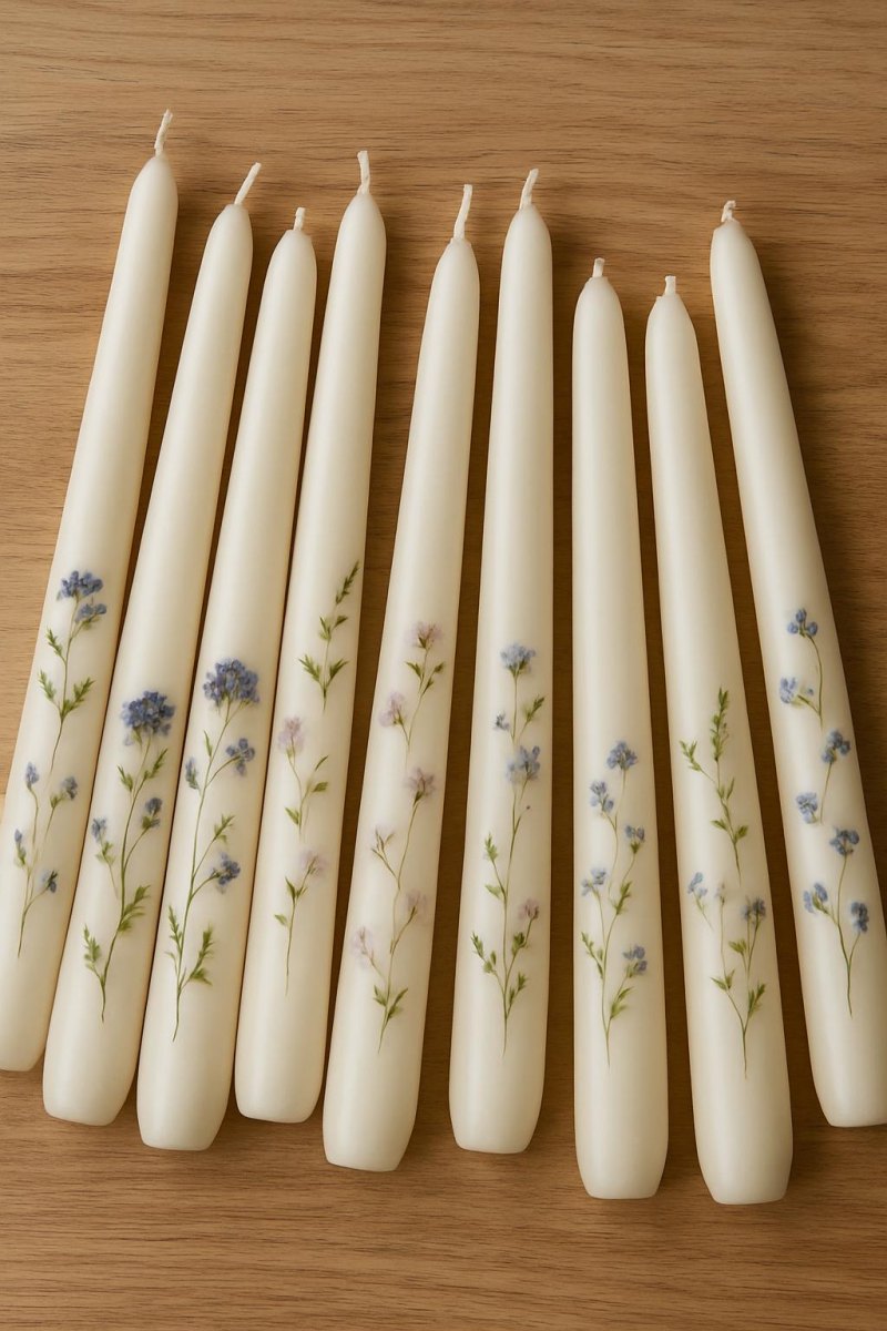 Stabkerzen mit kleinen Blüten