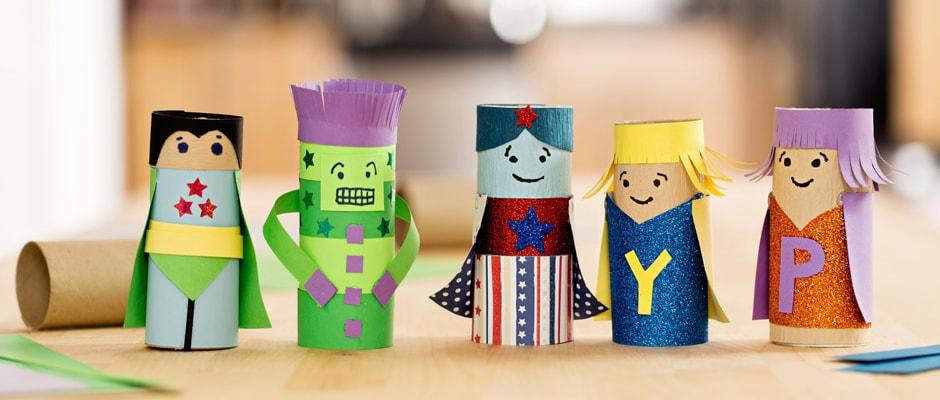 Figuren aus Klopapierrollen für Kinder