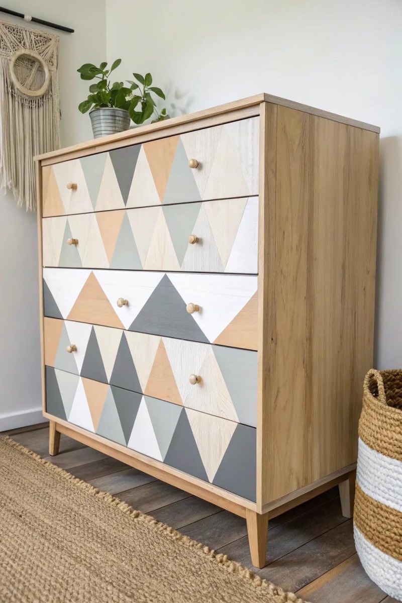 Kommode mit geometrischem Muster