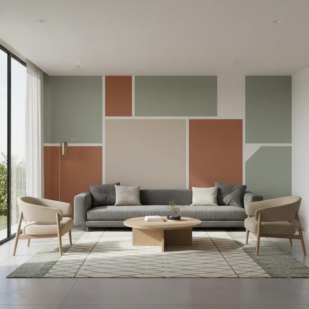 Akzentwand mit mehreren Farben