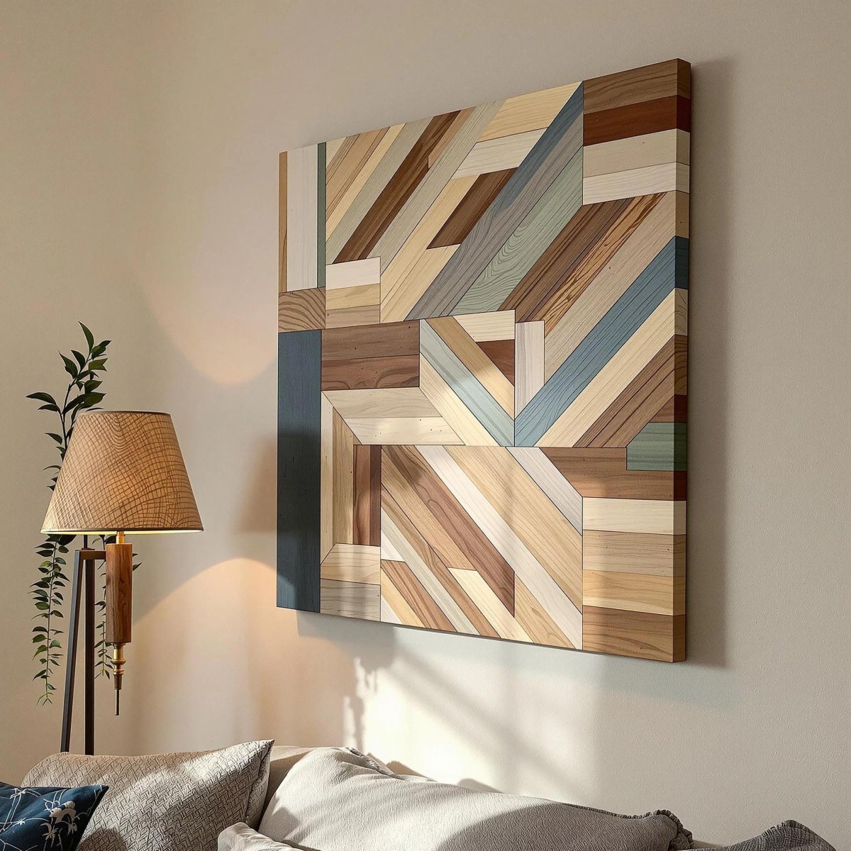 Wanddekoration aus Holzresten