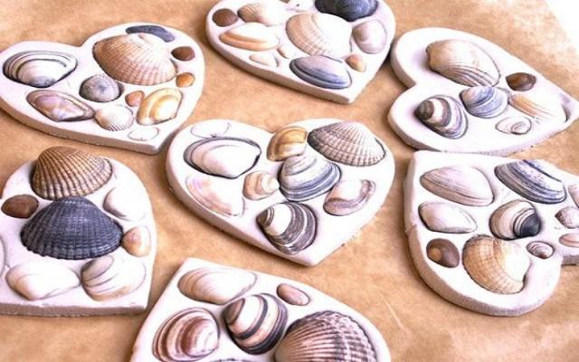 Maritime Salzteig Deko Muscheln