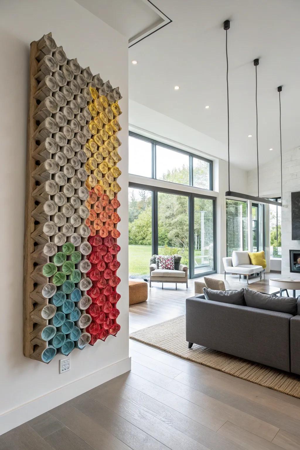 Moderne Eierkarton Wandkunst Struktur