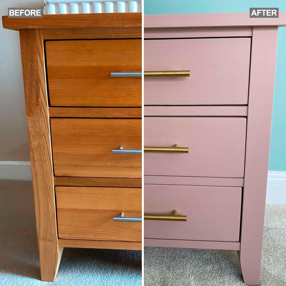 Nachttisch Makeover vorher nachher