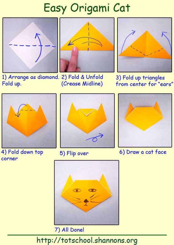 Origami Katze gefaltet