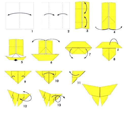 Origami Schmetterling bunt