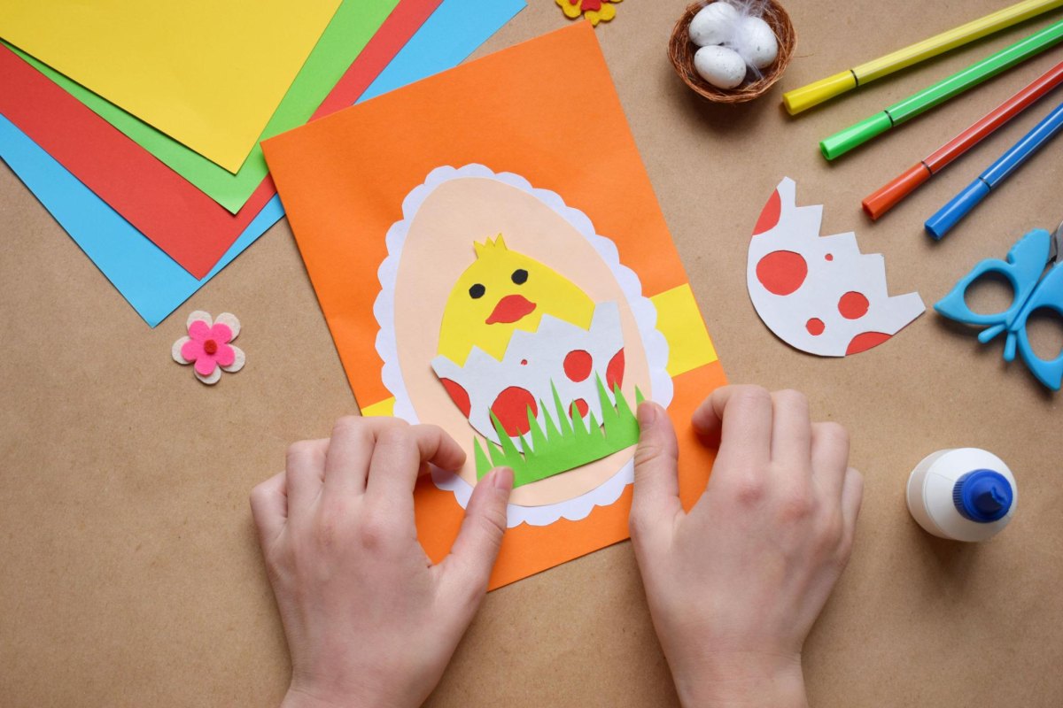 Kinder basteln Osterkarten