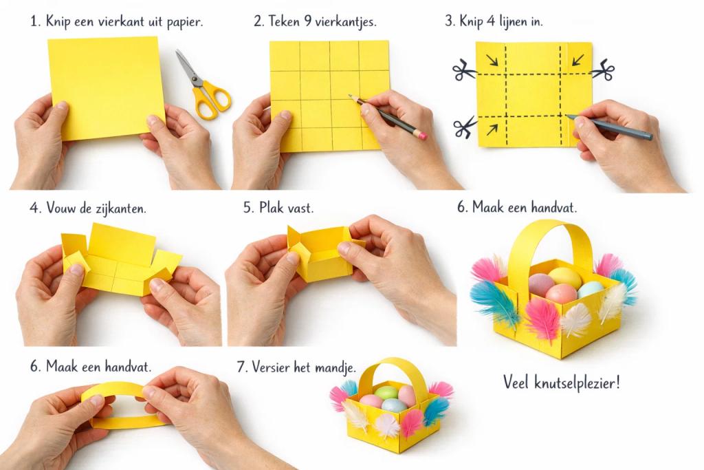 Papier Osterkörbchen für Kinder