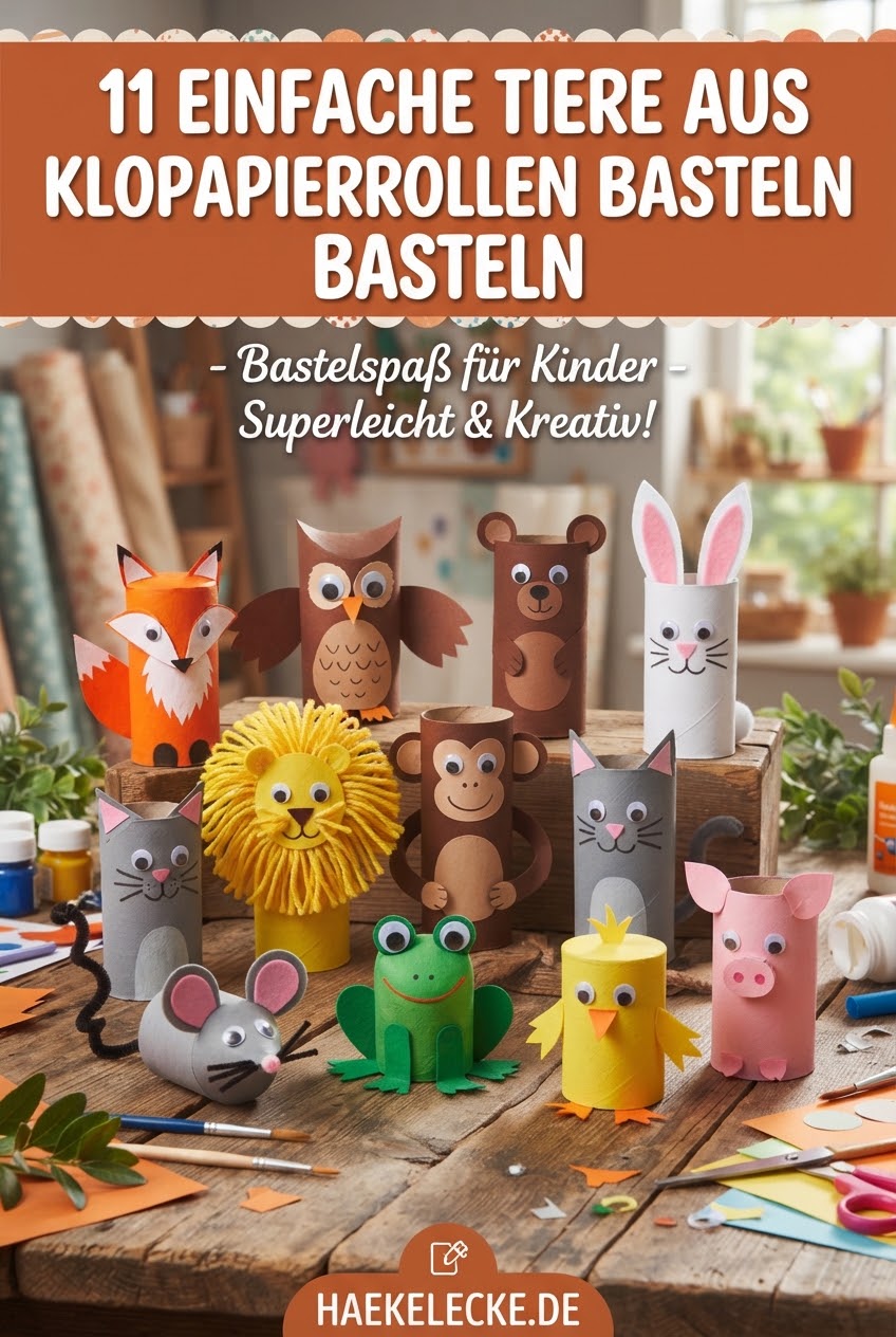 11 einfache Tiere aus Klopapierrollen basteln
