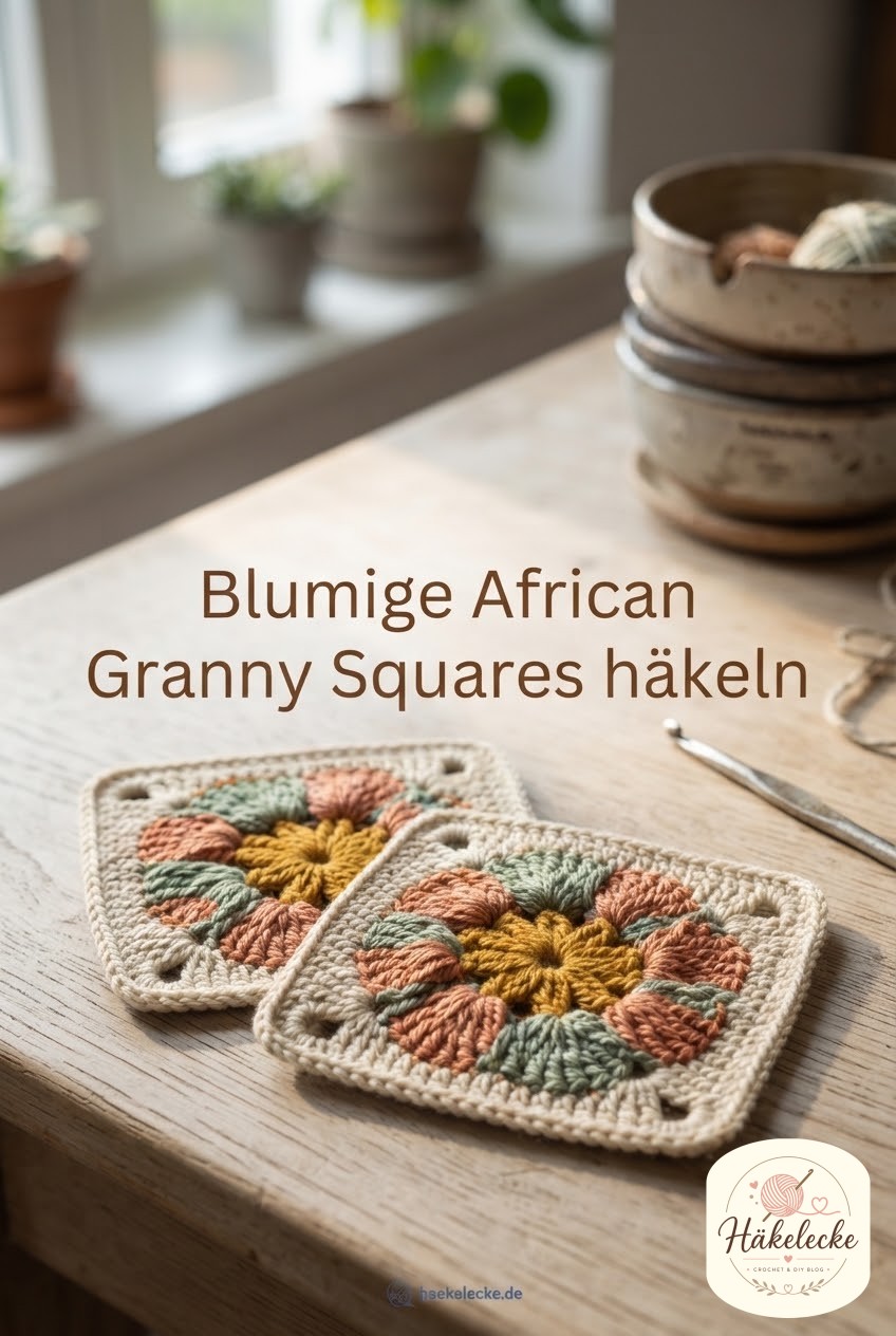 Blumige African Granny Squares häkeln