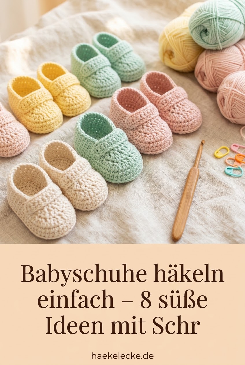 Babyschuhe häkeln einfach – 8 süße Ideen mit Schritt-für-Schritt-Anleitungen