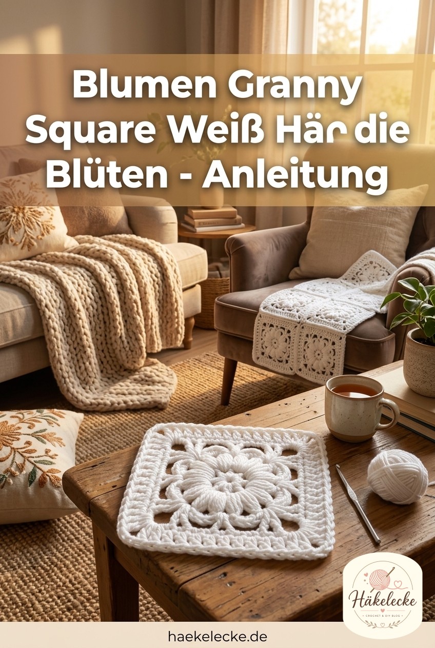 Blumen Granny Square Weiß Häkeln - Die Blüten - Anleitung