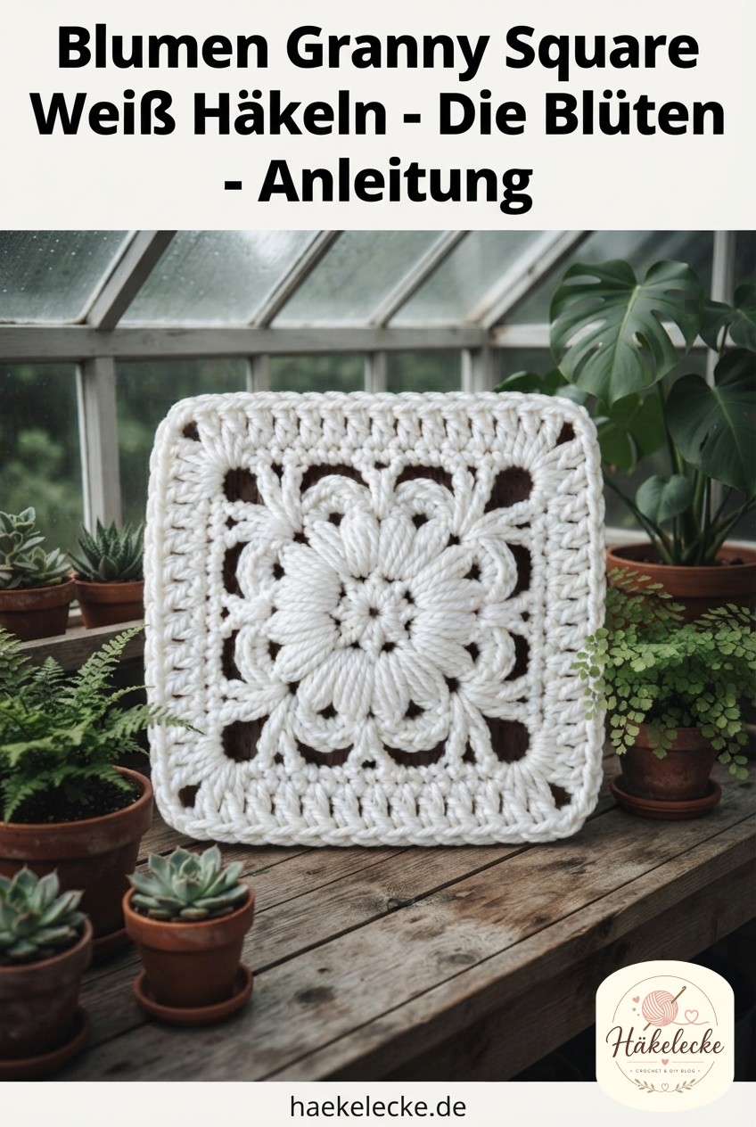 Blumen Granny Square Weiß Häkeln - Die Blüten - Anleitung