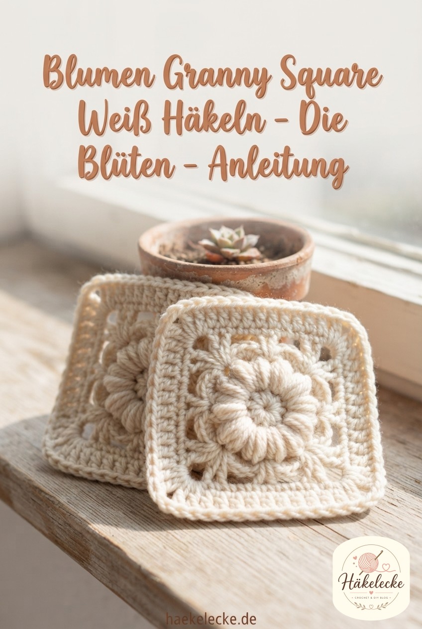 Blumen Granny Square Weiß Häkeln - Die Blüten - Anleitung