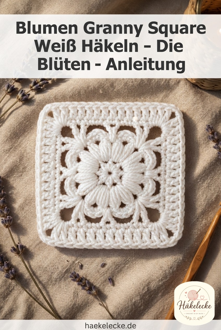 Blumen Granny Square Weiß Häkeln - Die Blüten - Anleitung