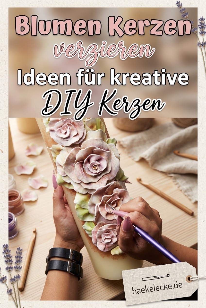 Blumen Kerzen verzieren Ideen für kreative DIY Kerzen
