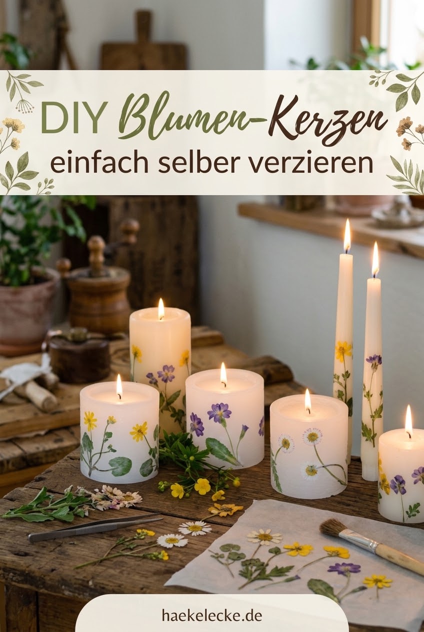 DIY Blumen-Kerzen einfach selber verzieren