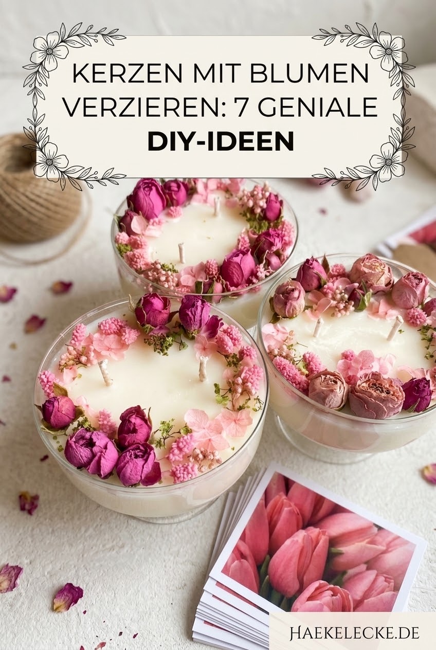 Kerzen mit Blumen verzieren: 7 geniale DIY-Ideen