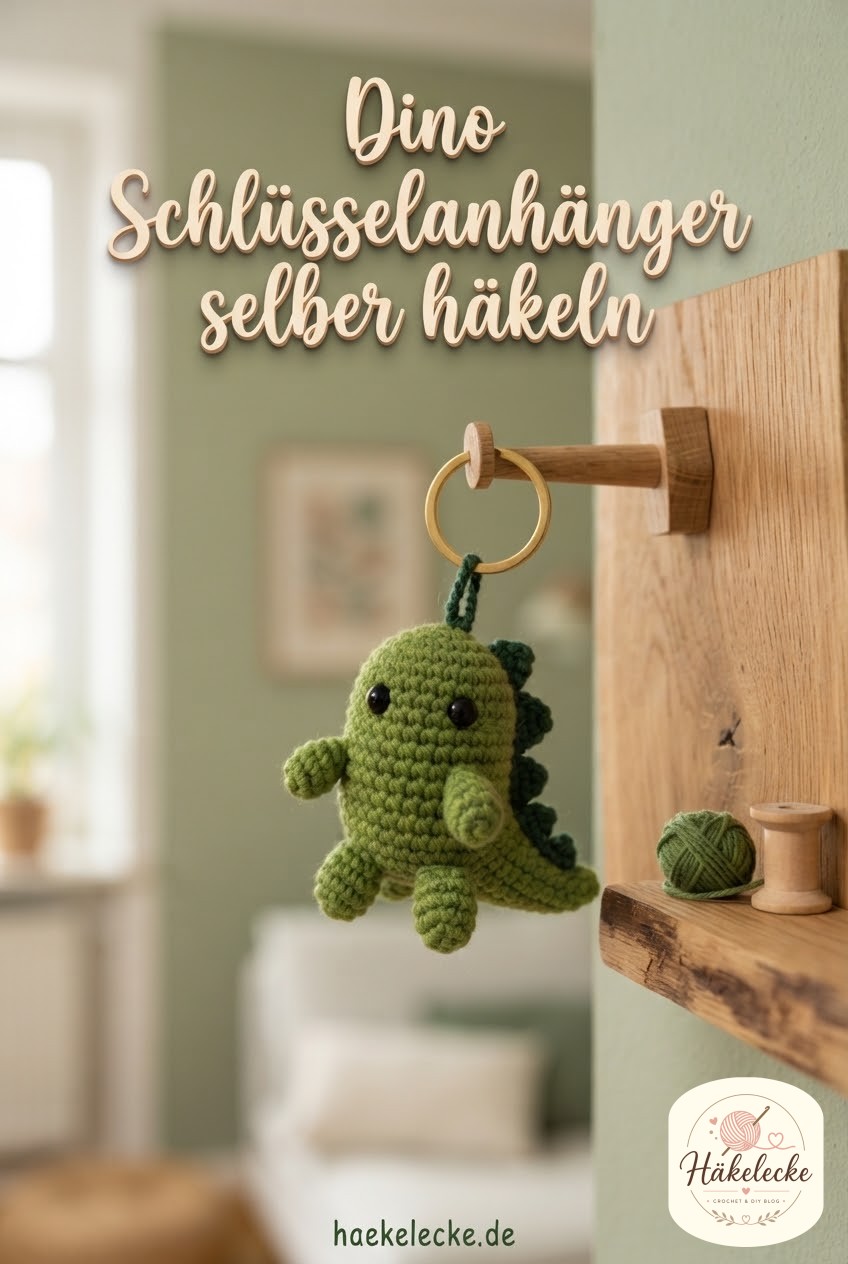 Dino Schlüsselanhänger selber häkeln