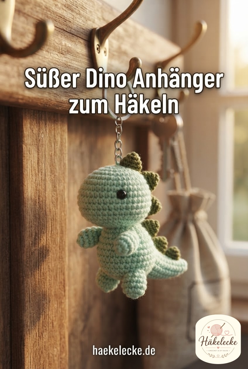 Süßer Dino Anhänger zum Häkeln