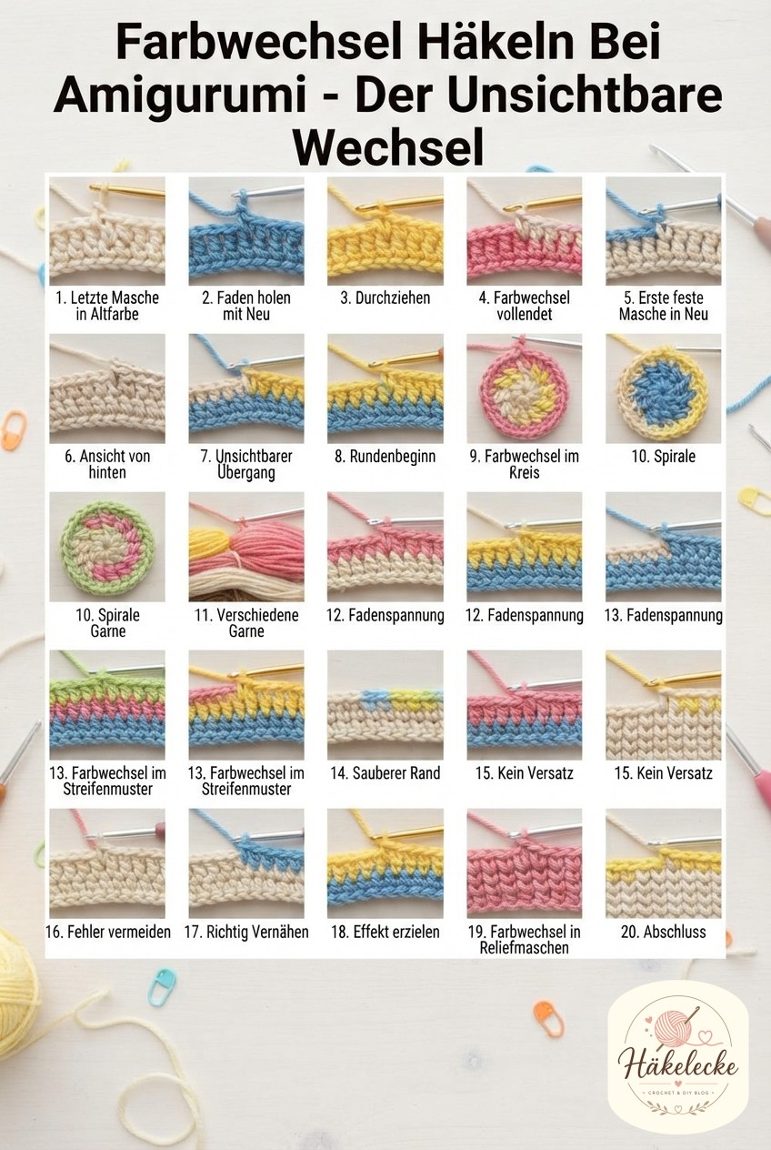 Farbwechsel Häkeln Bei Amigurumi - Der Unsichtbare Wechsel