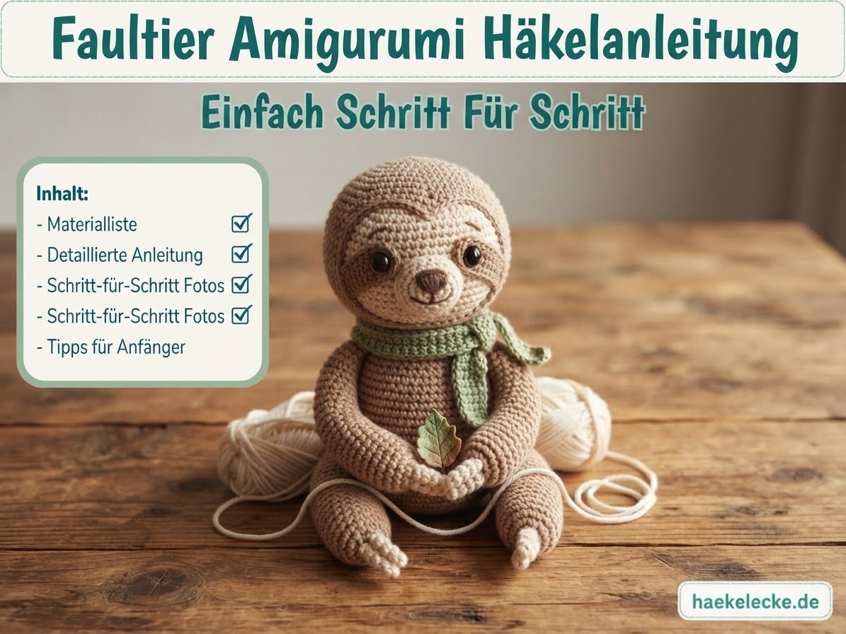 Faultier Amigurumi Häkelanleitung Einfach Schritt Für Schritt