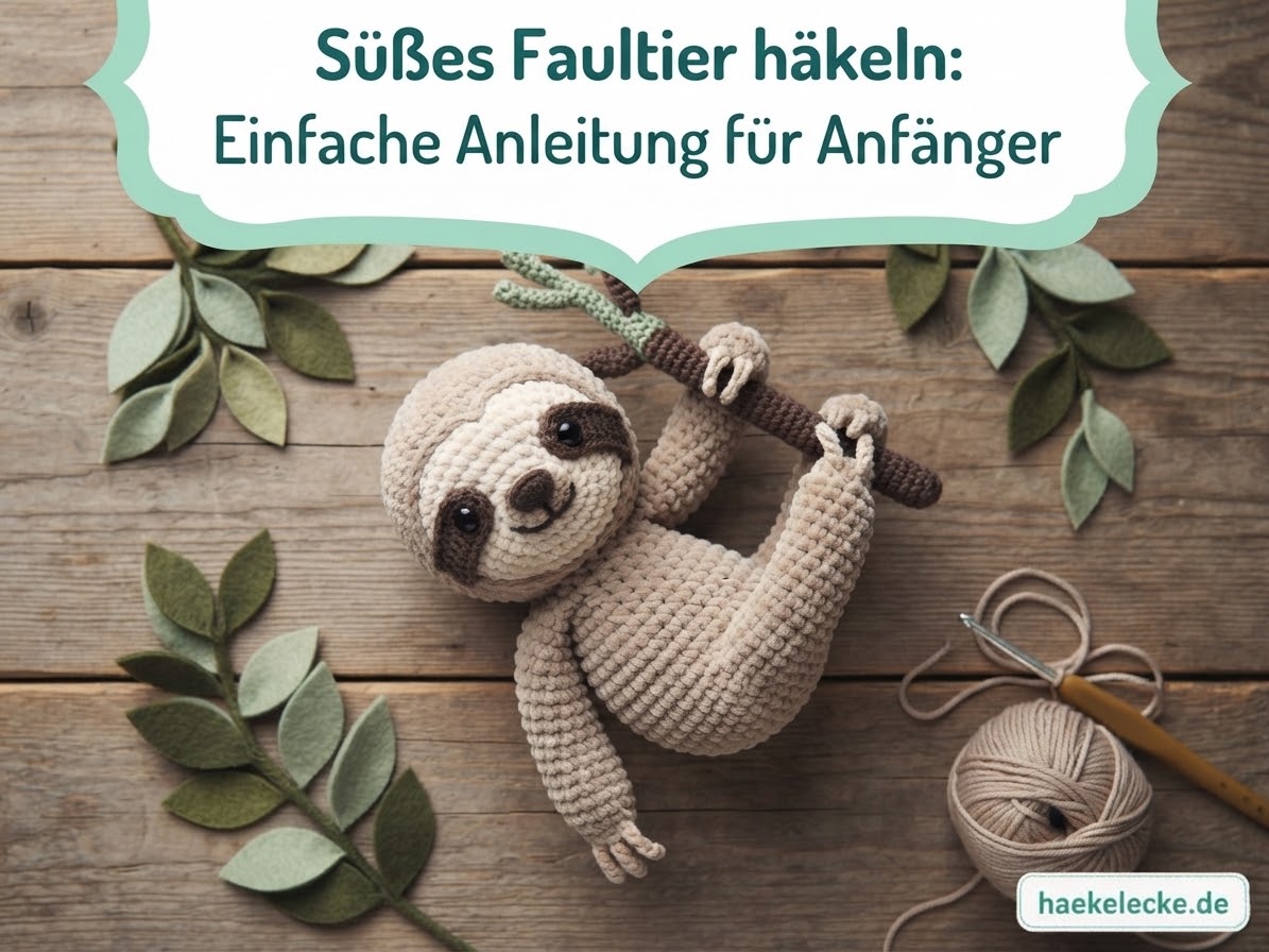 Süßes Faultier häkeln: Einfache Anleitung für Anfänger