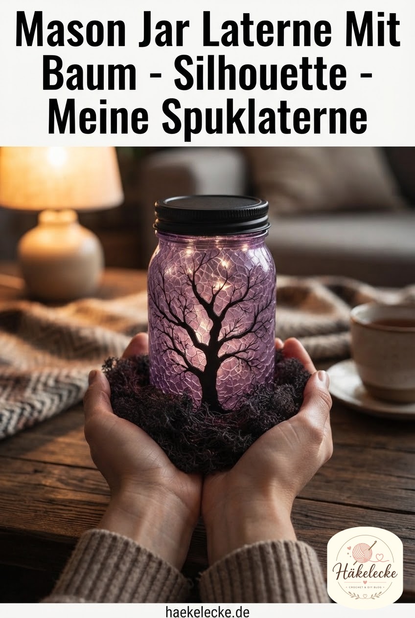 Mason Jar Laterne Mit Baum - Silhouette - Meine Spuklaterne