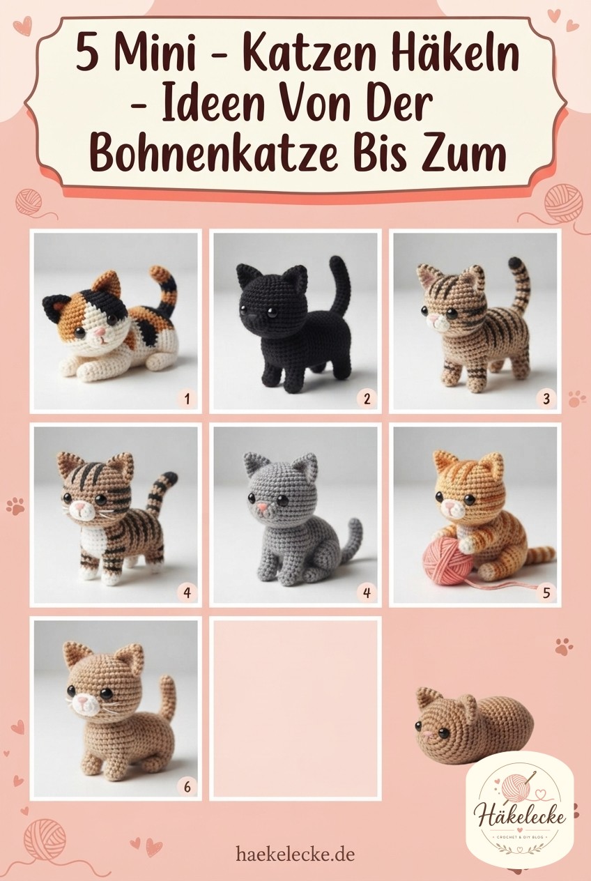5 Mini - Katzen Häkeln - Ideen Von Der Bohnenkatze Bis Zum