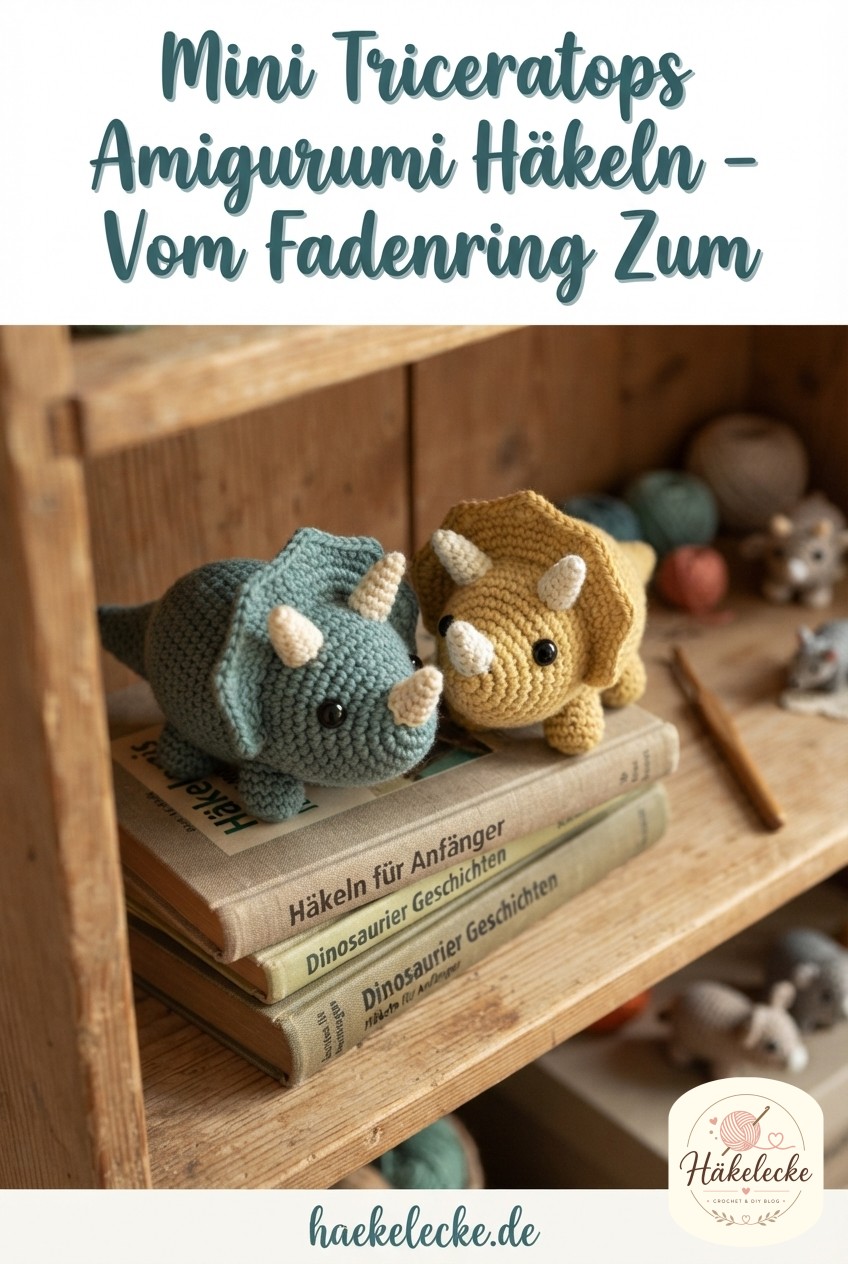 Mini Triceratops Amigurumi Häkeln - Vom Fadenring Zum
