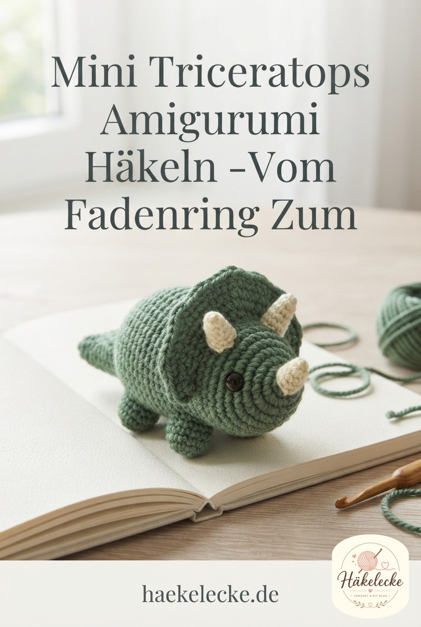 Mini Triceratops Amigurumi Häkeln - Vom Fadenring Zum