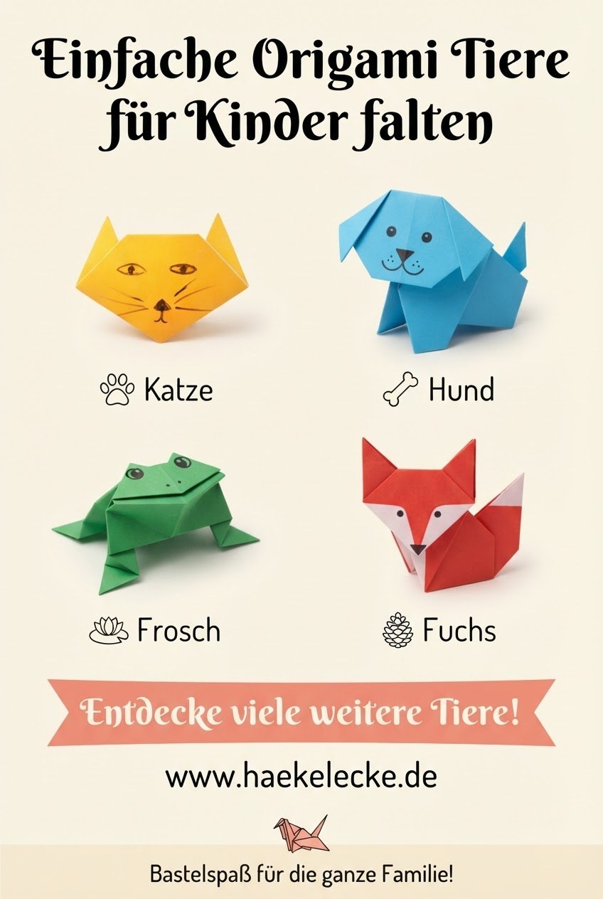 Einfache Origami Tiere für Kinder falten