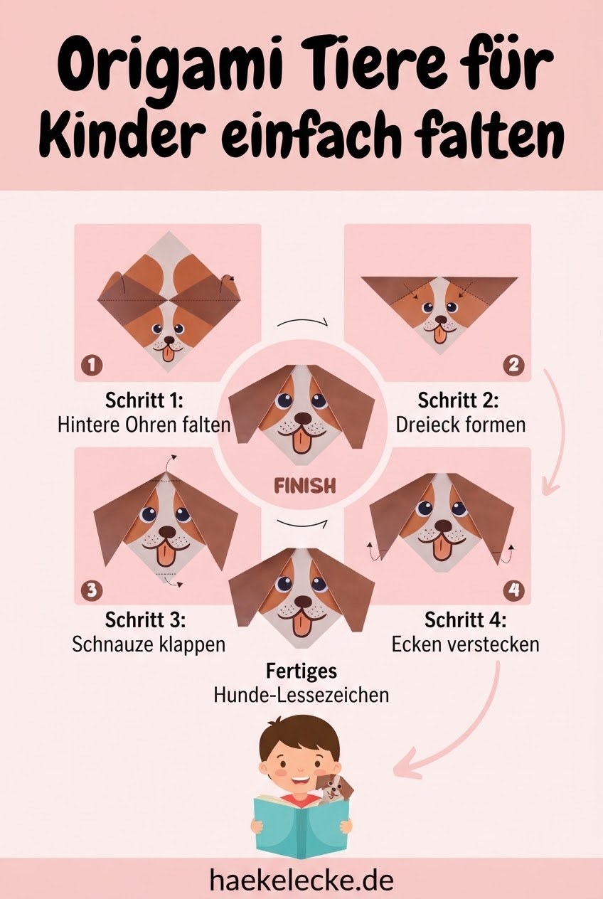 Origami Tiere für Kinder einfach falten