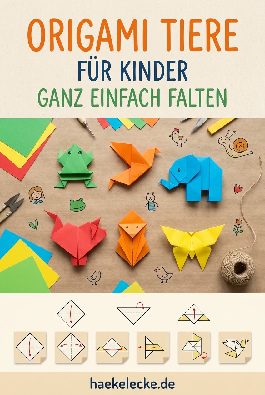 Origami Tiere für Kinder ganz einfach falten