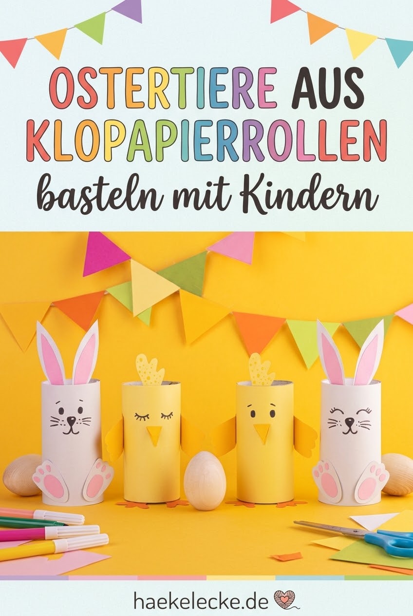 Ostertiere aus Klopapierrollen basteln mit Kindern